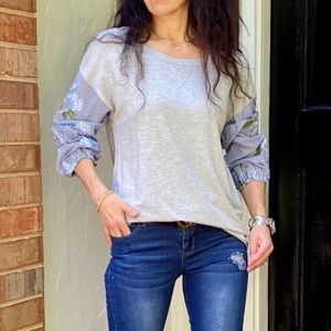 NWT Les Amis Contrast Sleeves tunic top Size Medium